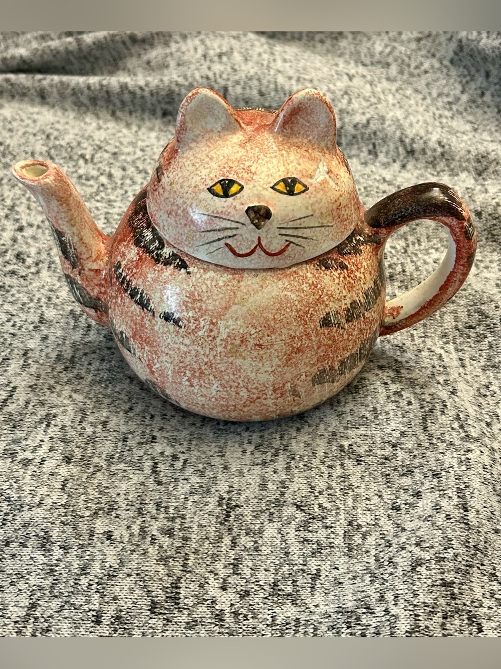 Vintage Italian Hand-Painted Ceramic Cat Teapot – Mid Century MCM Italica Ars